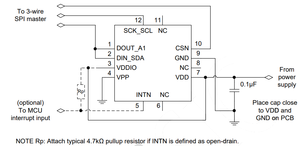 Application Circuit Diagram - MEMSIC MXC3638AL 3-Axis Automotive Grade Accelerometers